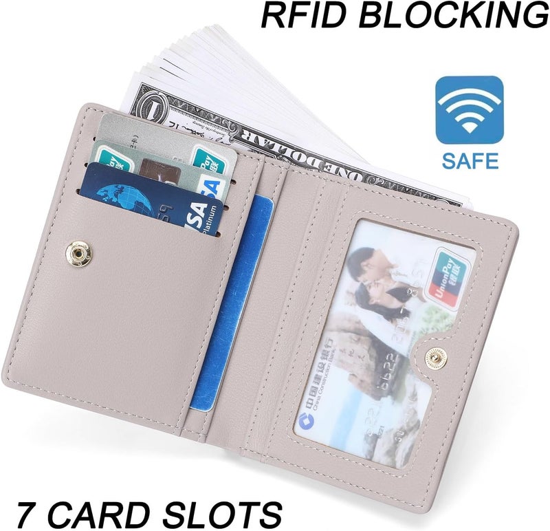 Altally Small Women Wallet RFID Blocking Bifold Pocket Wallet Slim Compact Ladies Purse Mini Wallets For Women (Grey) - Image 3